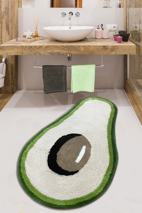 Mijölnir Zavoka Alfombrilla de Baño Blanco, Verde y Negro Mijölnir Zavoka Alfombrilla de Baño Blanco, Verde y Negro